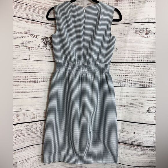 AKRIS Punto Dress Womens Size 4 Blue Striped Fit and Flare Preppy Knee length - Picture 4 of 10